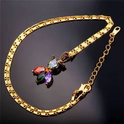 Elegant necklace with colorful crystal fishNecklaces