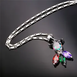 Elegant necklace with colorful crystal fishNecklaces