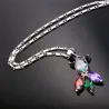 Elegant necklace with colorful crystal fishNecklaces