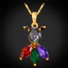 Elegant necklace with colorful crystal fishNecklaces