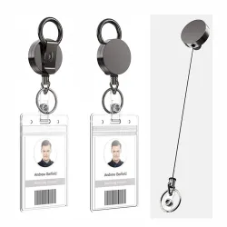 Telescopic metal keychain - retractable cord - ID / keys holderKeyrings
