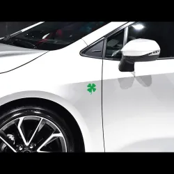 Aluminum car / motorcycle sticker - four leaf lucky cloverStickers