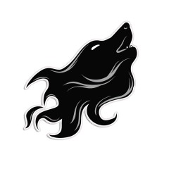Vinyl car black sticker - howling wolf - waterproof - all purposeStickers