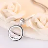 Round pendant with crystal - elegant necklace - 925 sterling silverNecklaces