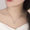 Round pendant with crystal - elegant necklace - 925 sterling silverNecklaces