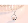 Round pendant with crystal - elegant necklace - 925 sterling silverNecklaces