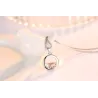 Round pendant with crystal - elegant necklace - 925 sterling silverNecklaces