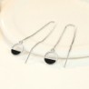 Elegant earrings with long chain / round pendant - 925 sterling silverEarrings