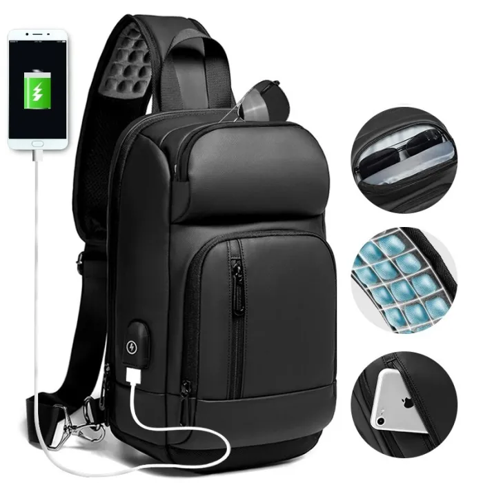 Fashionable shoulder laptop bag - backpack with USB charging port - waterproofBackpacks