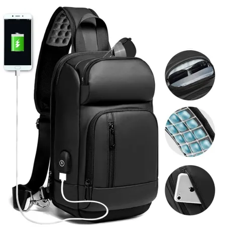 Fashionable shoulder laptop bag - backpack with USB charging port - waterproofBackpacks