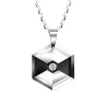 Hexagonal pendant with crystal - tungsten necklaceNecklaces