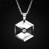 Hexagonal pendant with crystal - tungsten necklaceNecklaces