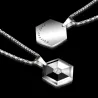 Hexagonal pendant with crystal - tungsten necklaceNecklaces