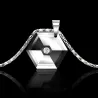 Hexagonal pendant with crystal - tungsten necklaceNecklaces