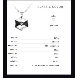 Hexagonal pendant with crystal - tungsten necklaceNecklaces