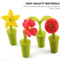 Wine bottle stopper - silicone - flowers shapedBar supply