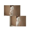 Warm elegant dress - with lace sleeves - whiteDresses