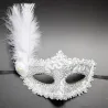Sexy Venetian lace eye mask - with feathers / crystalMasks