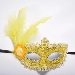 Sexy Venetian lace eye mask - with feathers / crystalMasks