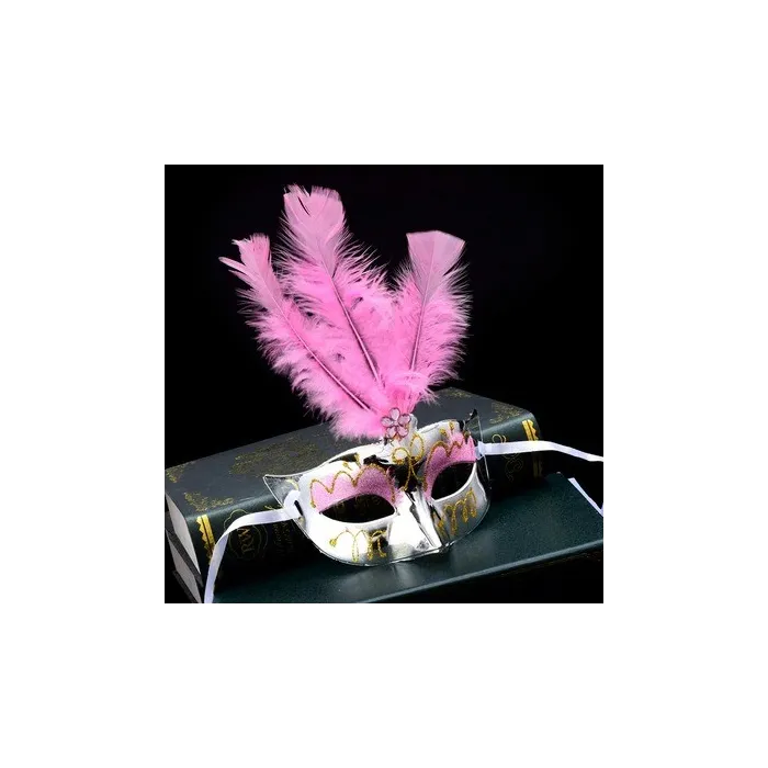 Fashionable Venetian eye mask - with feathers - sexy fox - masquerades / HalloweenMasks