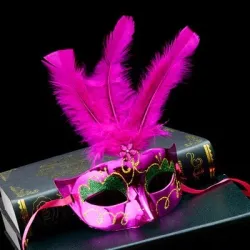 Fashionable Venetian eye mask - with feathers - sexy fox - masquerades / HalloweenMasks