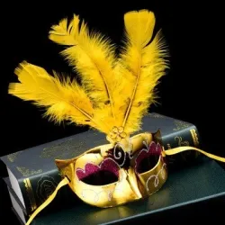 Fashionable Venetian eye mask - with feathers - sexy fox - masquerades / HalloweenMasks