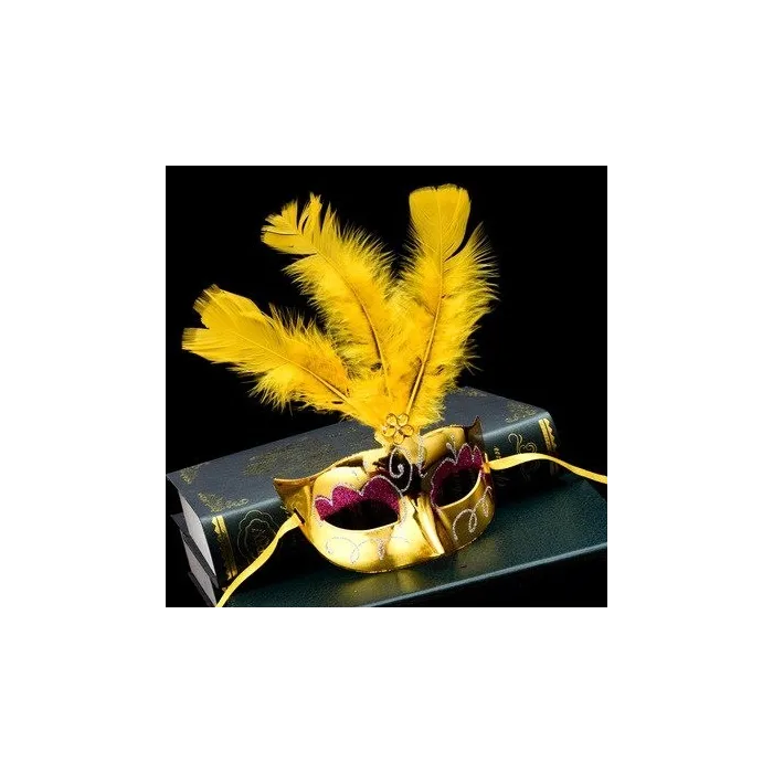 Fashionable Venetian eye mask - with feathers - sexy fox - masquerades / HalloweenMasks