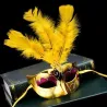 Fashionable Venetian eye mask - with feathers - sexy fox - masquerades / HalloweenMasks