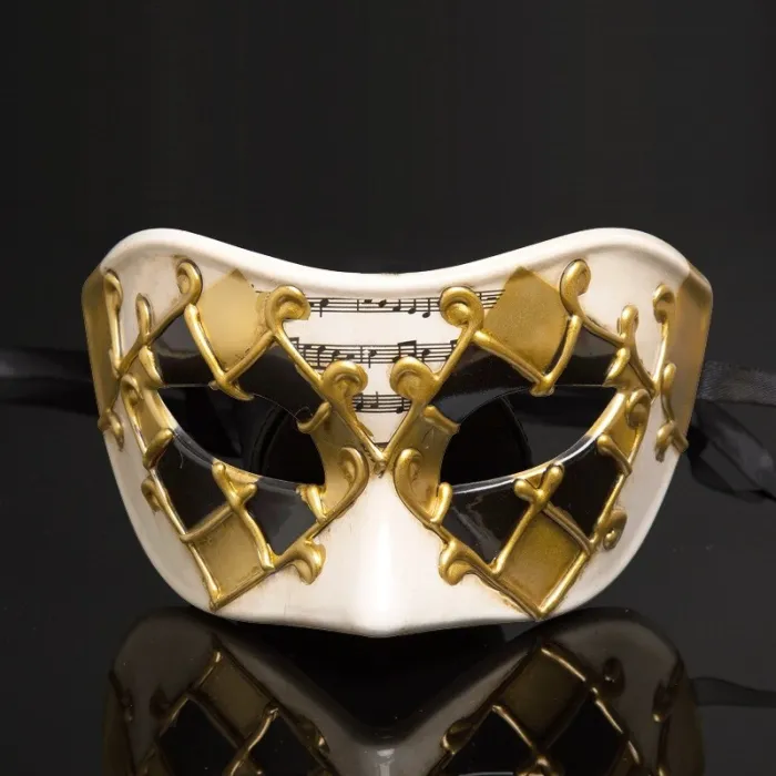 Venetian eye mask - colored lattice / music notes - masquerades / carnivalsMasks