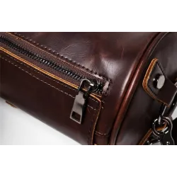 Trendy shoulder leather bag - cylindrical shapeBags