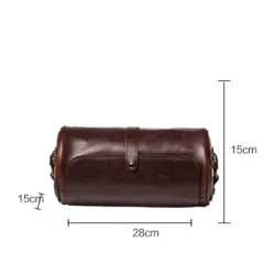 Trendy shoulder leather bag - cylindrical shapeBags