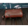 Trendy shoulder leather bag - cylindrical shapeBags