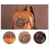 Women's retro backpack - floral embossing - genuine leather - large capacityBackpacks