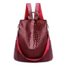 Fashionable vintage backpack - multifunction shoulder leather bag - snake skin patternBackpacks