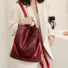 Fashionable vintage backpack - multifunction shoulder leather bag - snake skin patternBackpacks