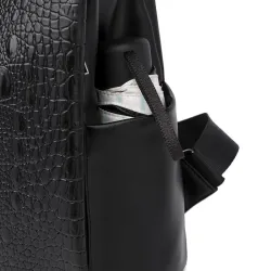 Fashionable vintage backpack - multifunction shoulder leather bag - snake skin patternBackpacks