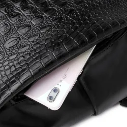 Fashionable vintage backpack - multifunction shoulder leather bag - snake skin patternBackpacks