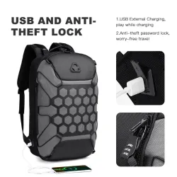 Fashionable backpack - 15.6 inch laptop bag - anti-theft lock - USB charging port - waterproofBackpacks