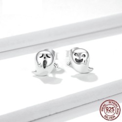Small stud earrings - 925 sterling silver - little ghostEarrings