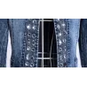 Fashionable short denim jacket - with sequins / crystals - slimJackets