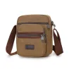Stylish canvas shoulder bag - with zippersBags
