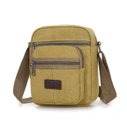 Stylish canvas shoulder bag - with zippersBags
