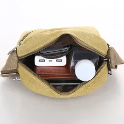 Stylish canvas shoulder bag - with zippersBags