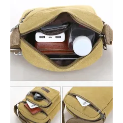 Stylish canvas shoulder bag - with zippersBags