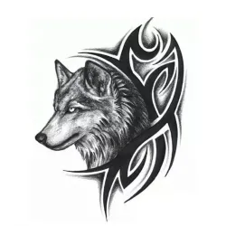 Wolf - waterproof temporary fake tattooStickers