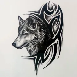 Wolf - waterproof temporary fake tattooStickers