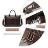 Luxurious leather handbag - with shoulder strap - crocodile skin pattern - genuine leatherBags