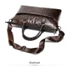 Luxurious leather handbag - with shoulder strap - crocodile skin pattern - genuine leatherBags
