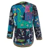 Fashionable loose cardigan - long sleeve summer coat - ethnic floral printJackets