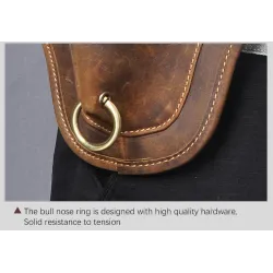 Trendy shoulder / waist small bag - genuine leather - bull head shapedBags